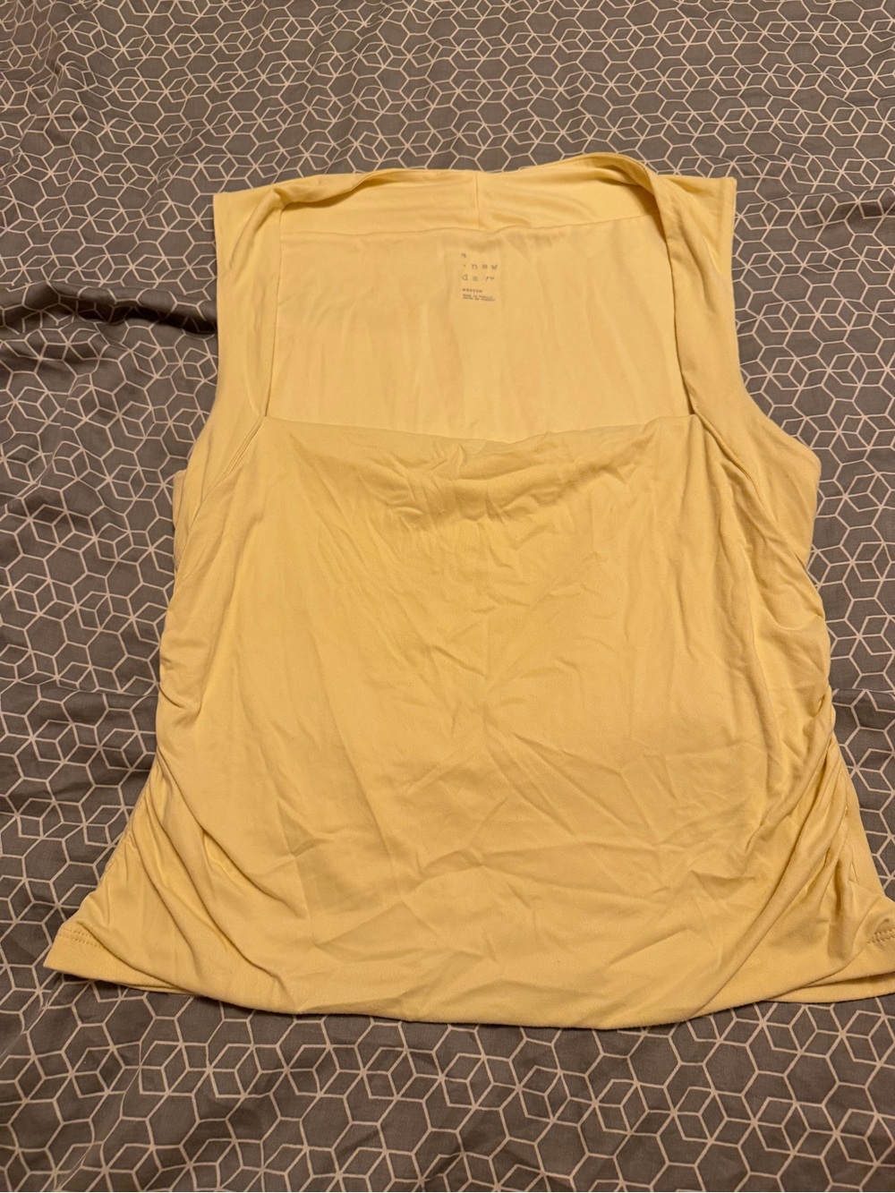 a new day Pale Yellow Square Neck Tank Top